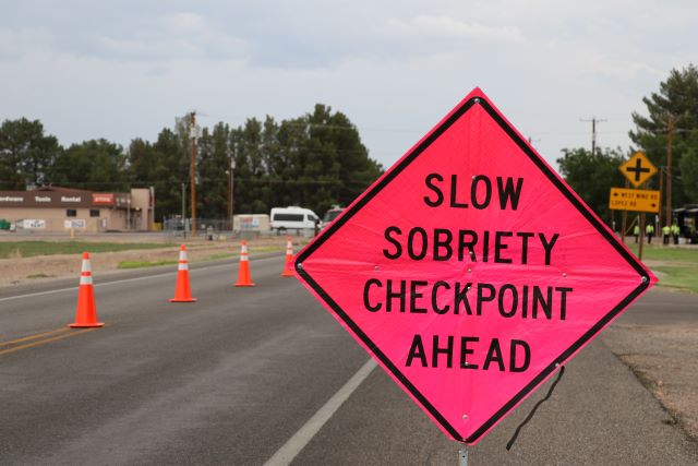 DWI check ahead sign c