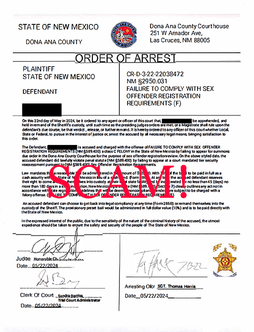 Scam arrest order